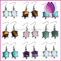 Fashion high quality natural crystal and small turtle shaped personalized earrings